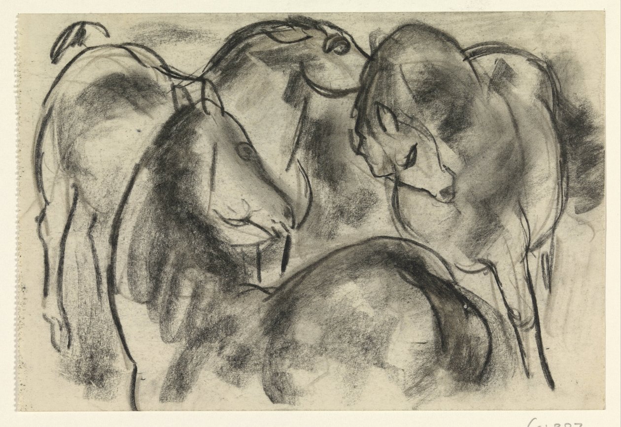Tre heste af Leo Gestel