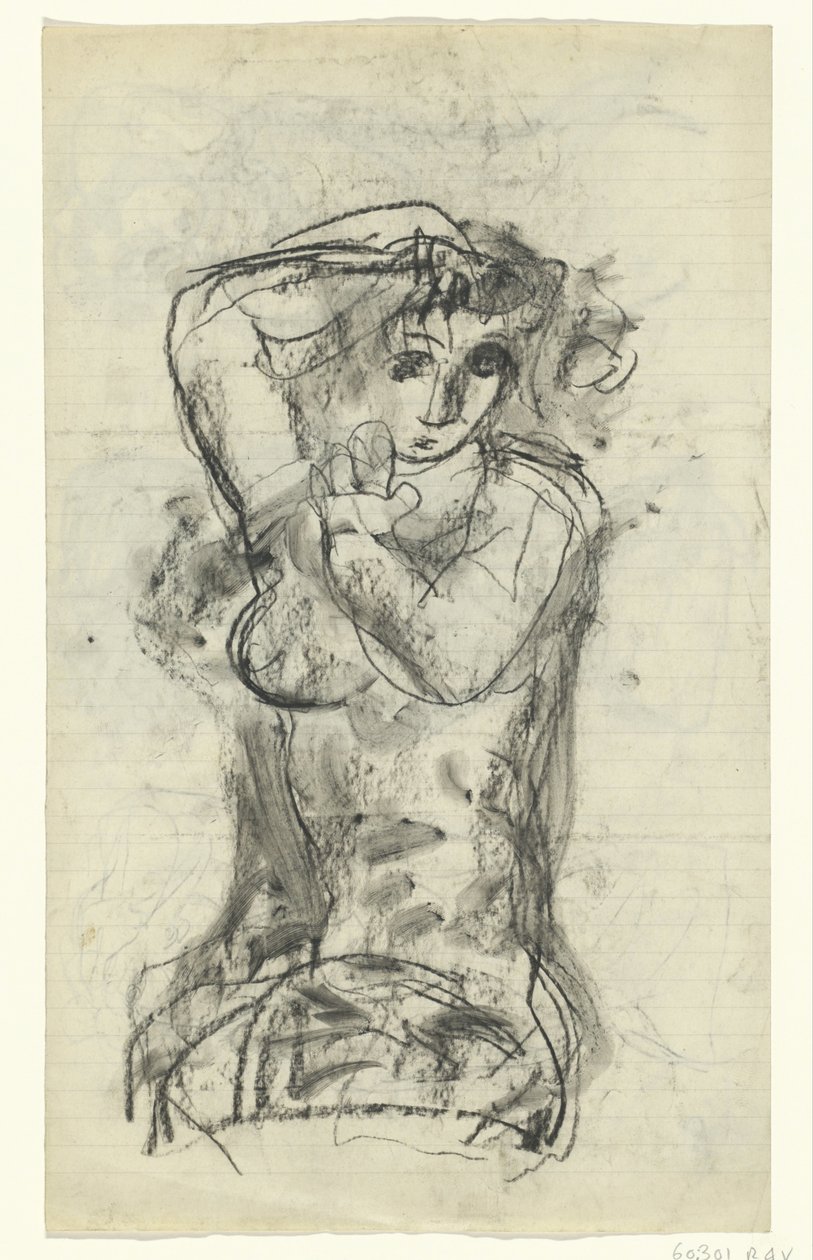 Siddende nøgen kvinde af Leo Gestel