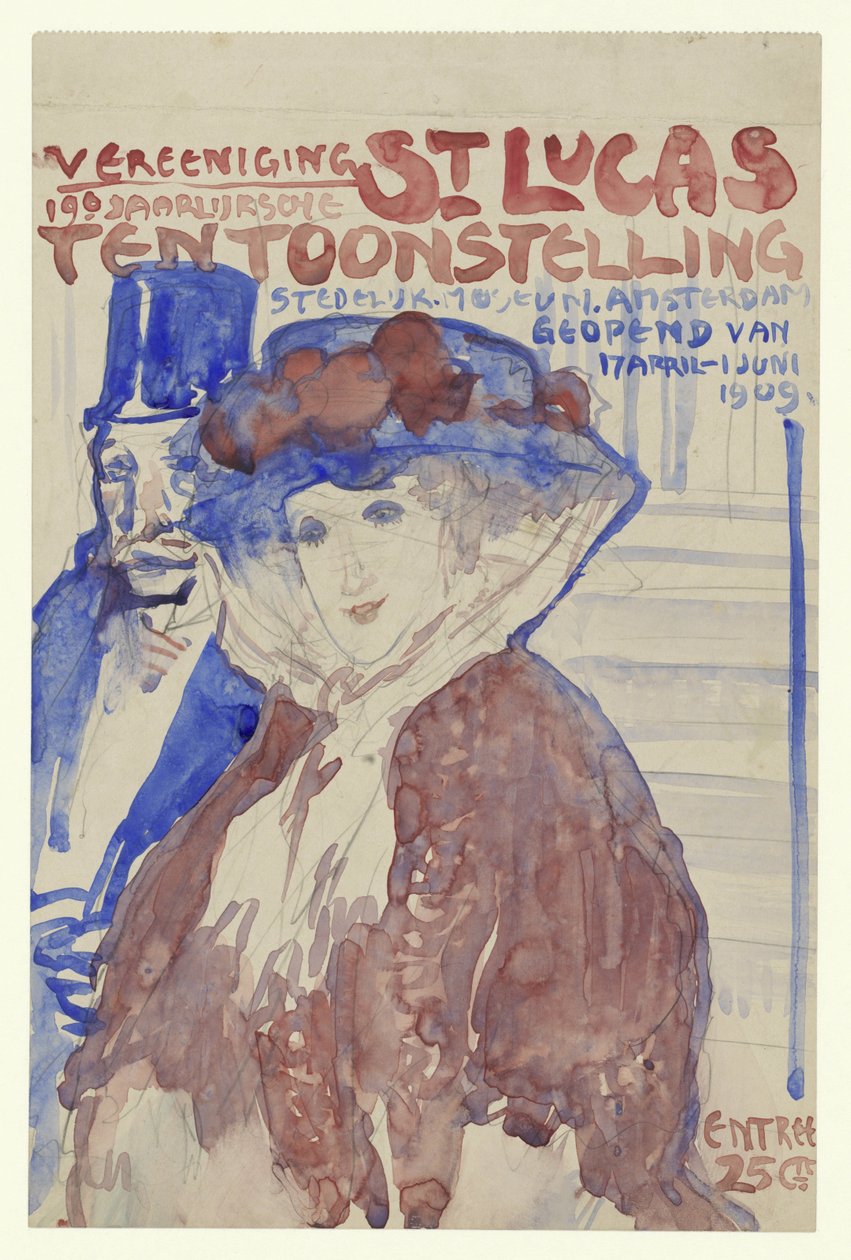Design til plakaten for den 19. årlige udstilling af Vereening St. Lukas i Stedelijk Museum i Amsterdam af Leo Gestel