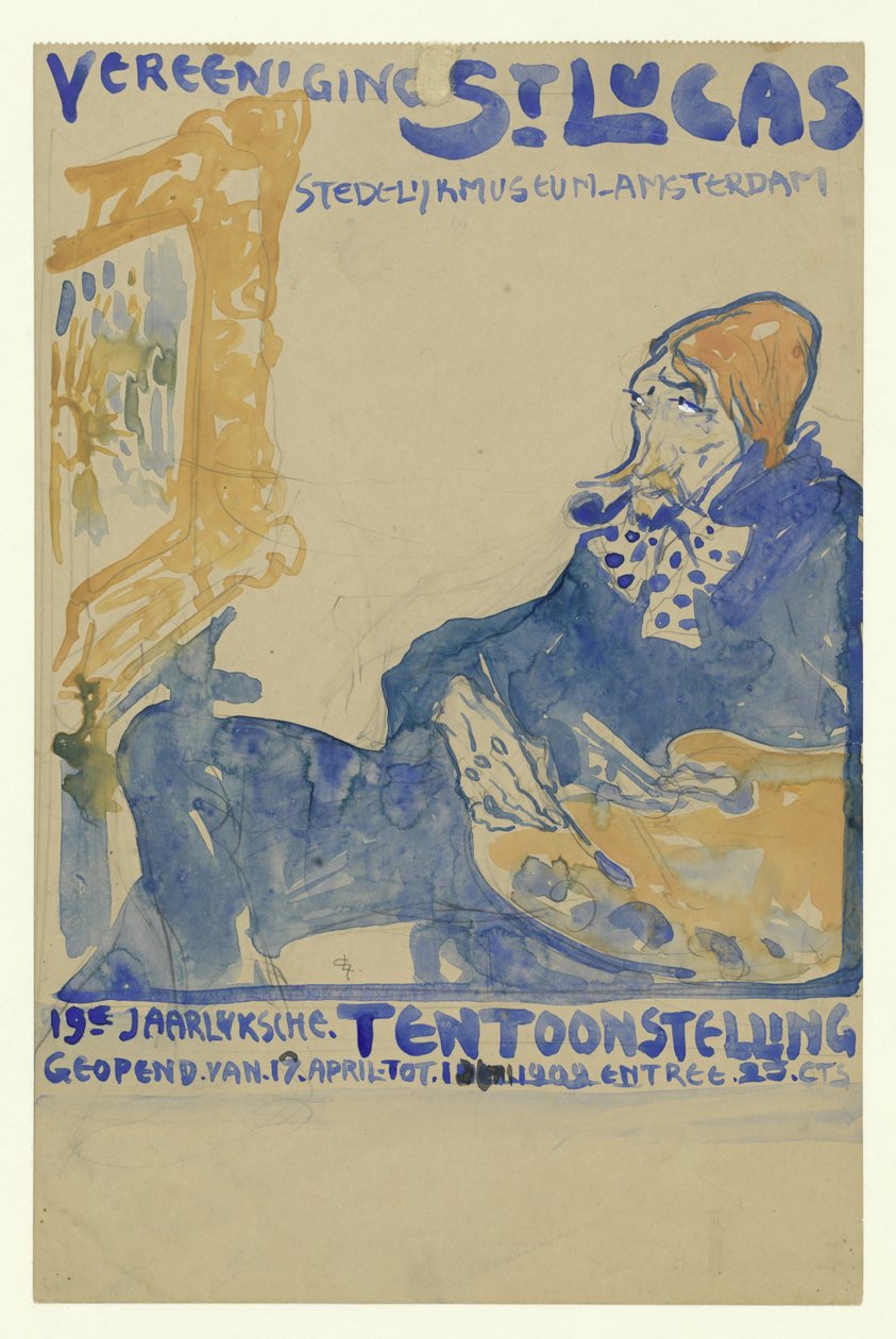 Design til plakaten for den 19. årlige udstilling af Vereening St. Lukas i Stedelijk Museum i Amsterdam af Leo Gestel