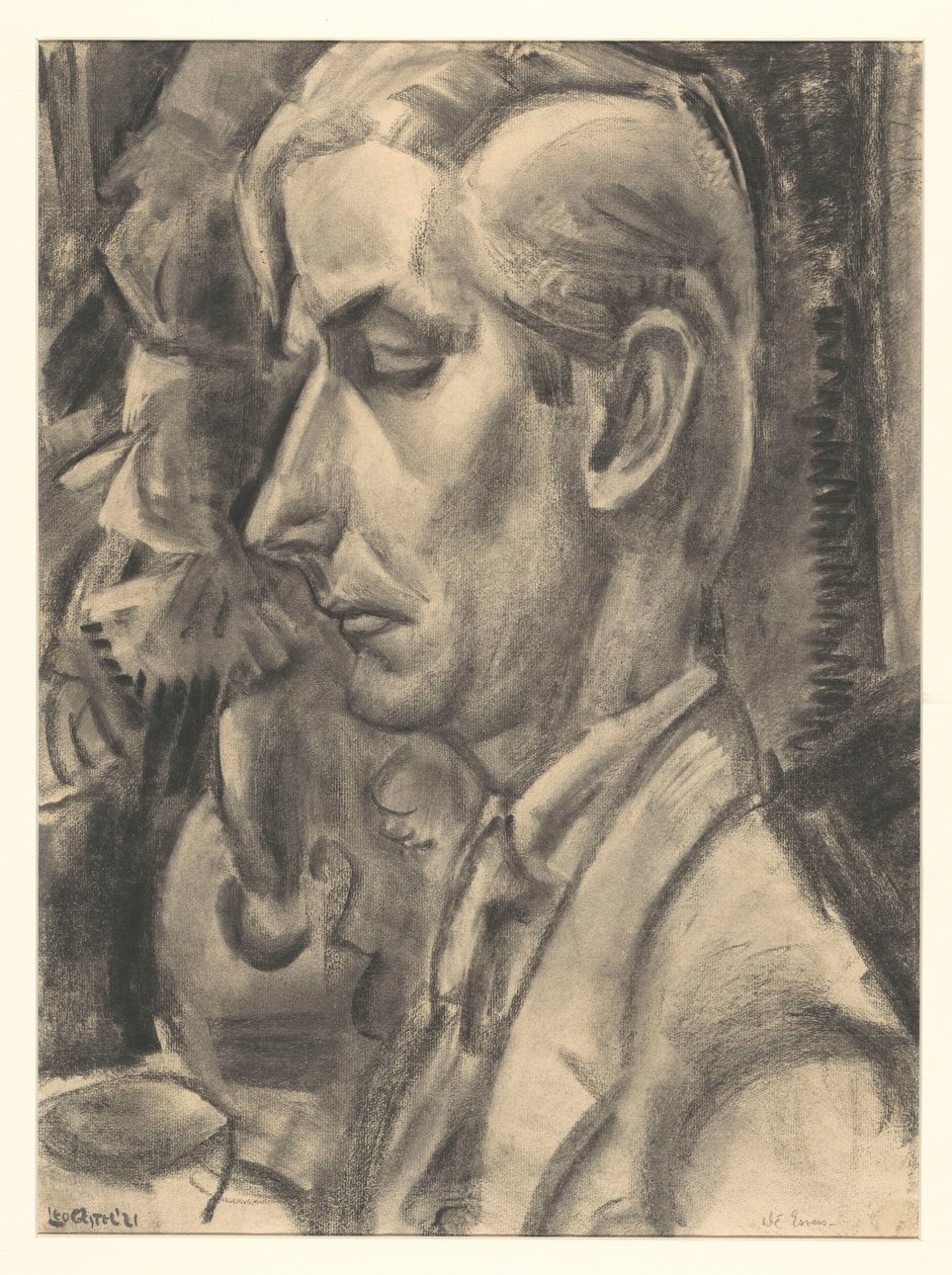Portræt af Dé Essers, træskærer og tegner af Leo Gestel