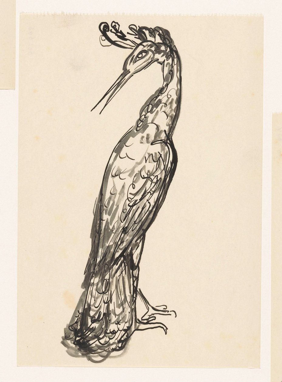 Heron med hovedet vendt tilbage af Leo Gestel