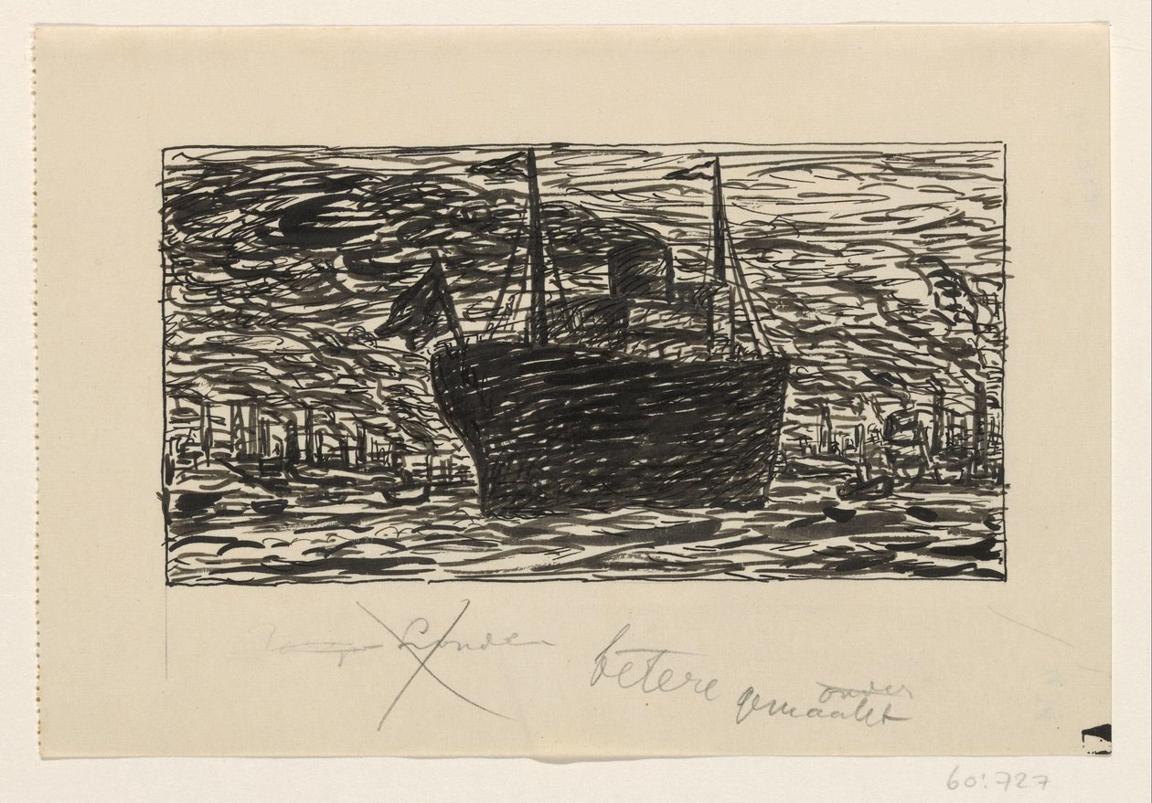 Skibet anløber Londons havn af Leo Gestel