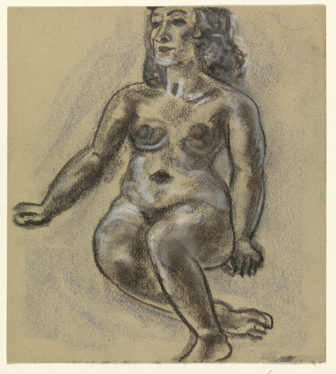 Siddende nøgen kvinde af Leo Gestel