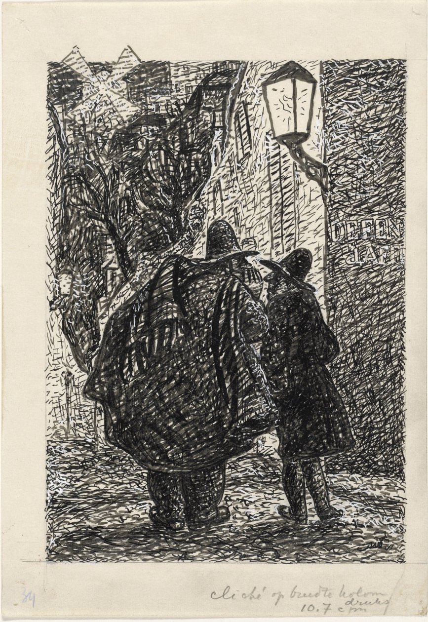 To mænd på gaden i mørket af Leo Gestel