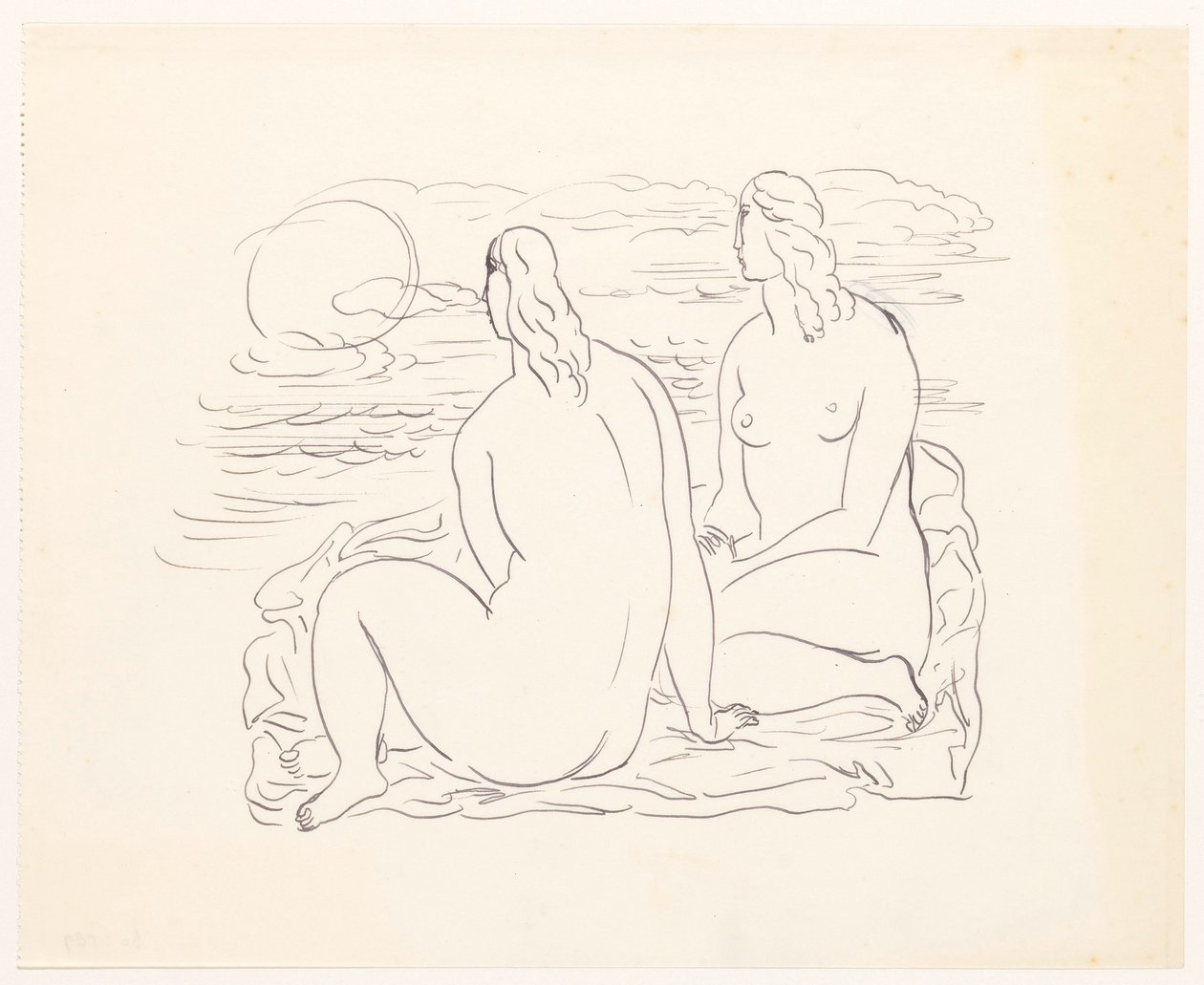 To nøgne kvinder på stranden af Leo Gestel
