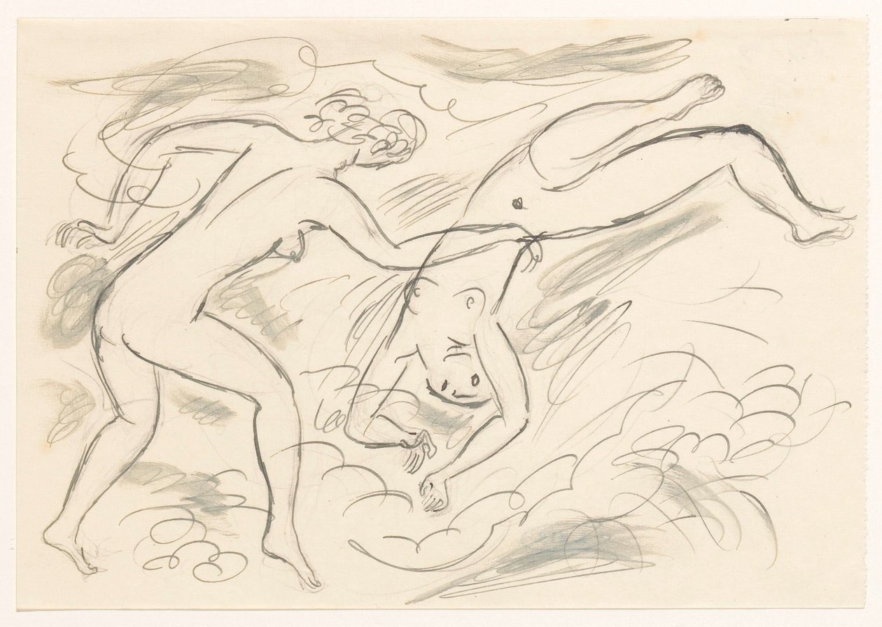 To nøgne kvinder svømmer af Leo Gestel
