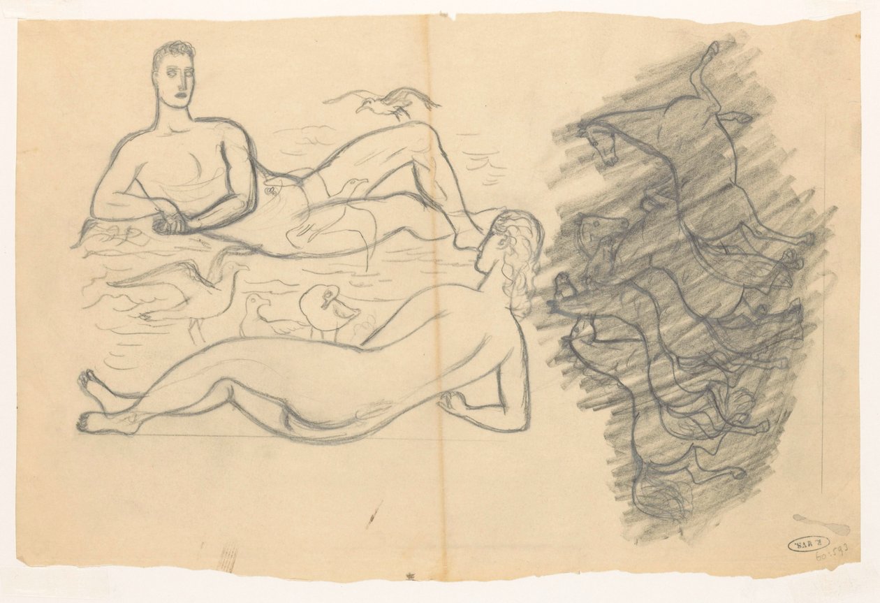 Fem heste af Leo Gestel