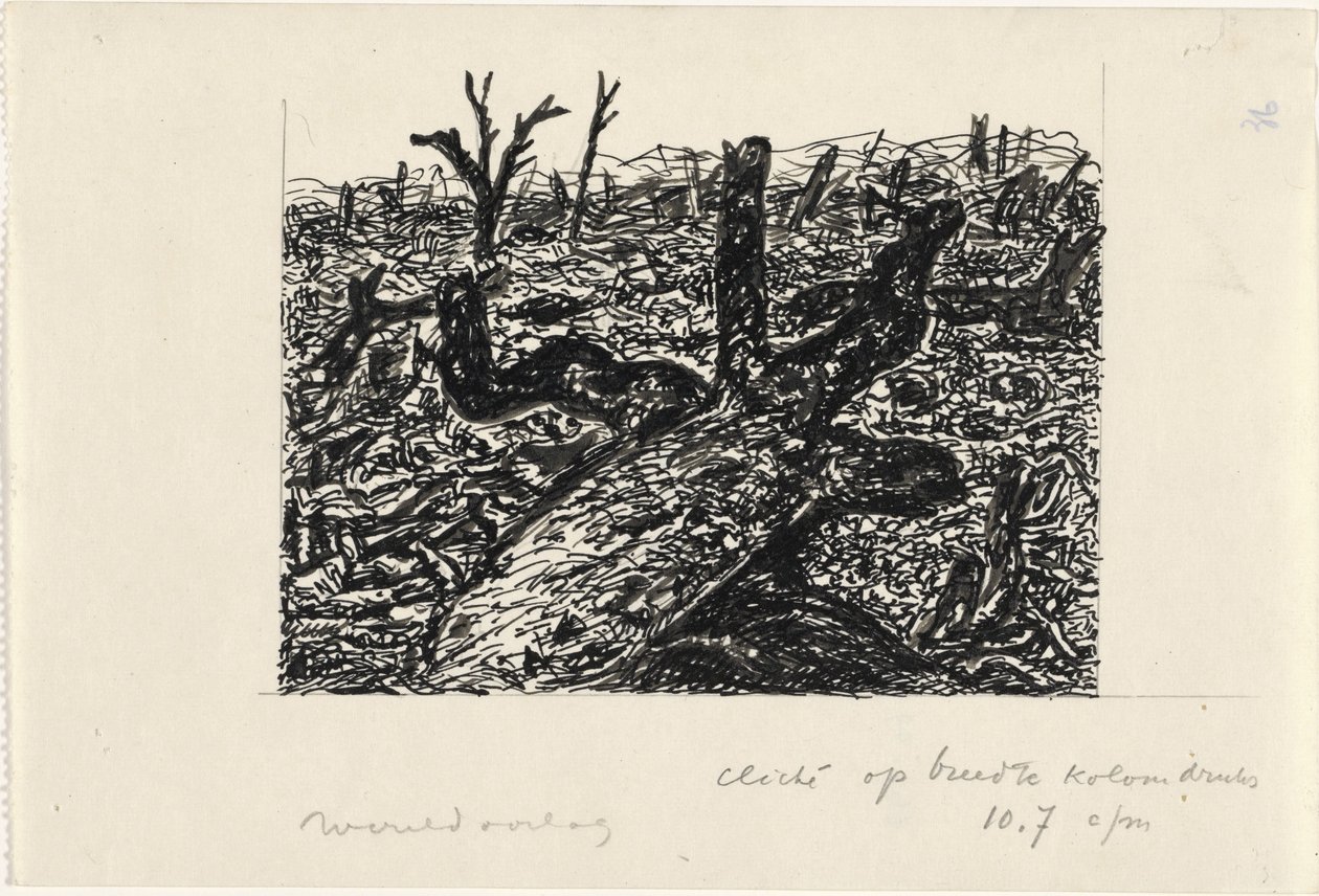 Første Verdenskrig (titel på objekt) af Leo Gestel