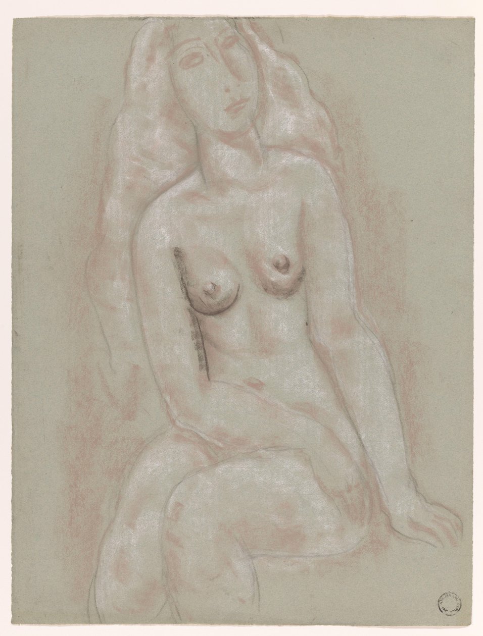 Siddende nøgen kvinde af Leo Gestel