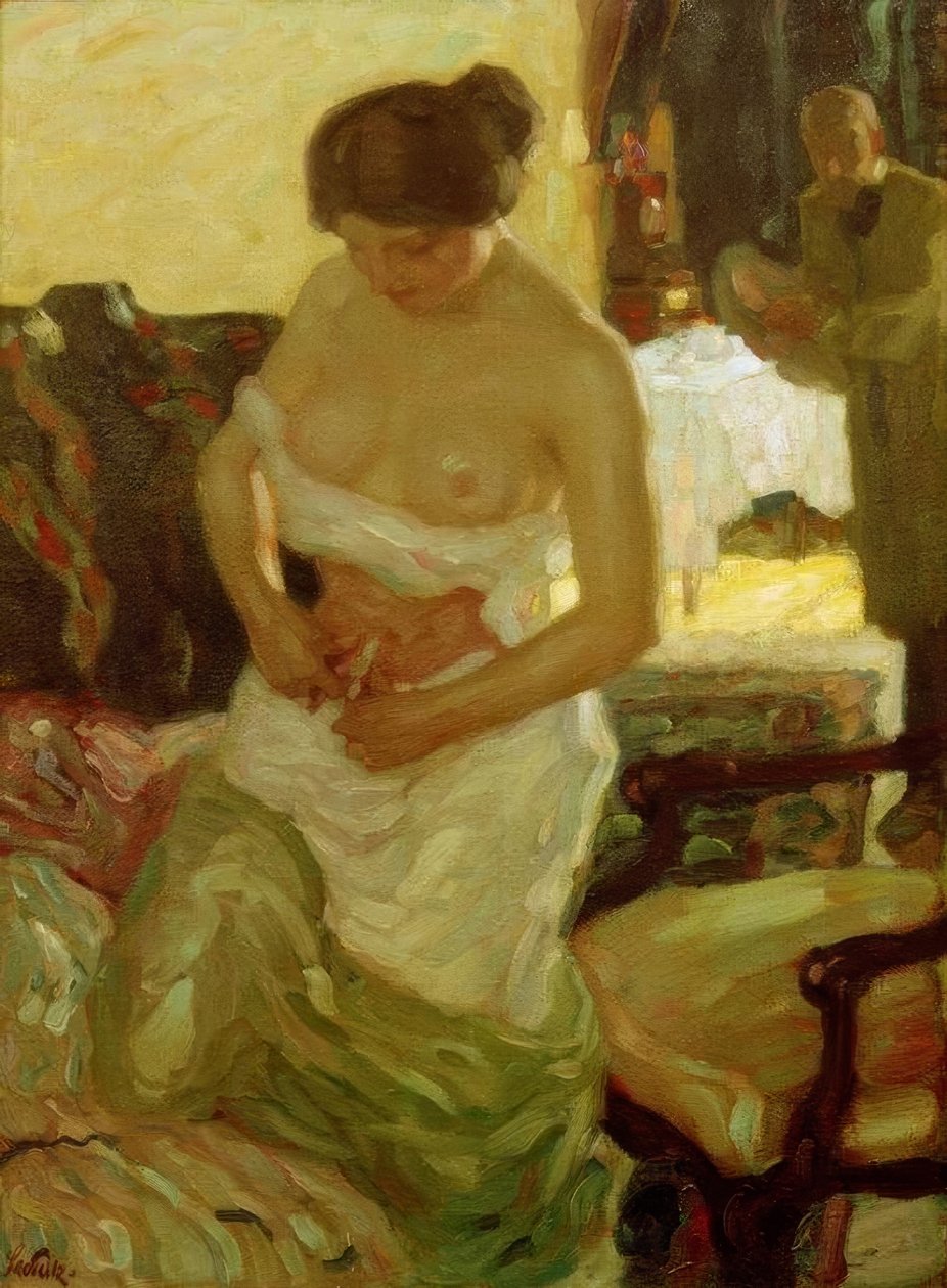 Atelierszene af Leo Putz