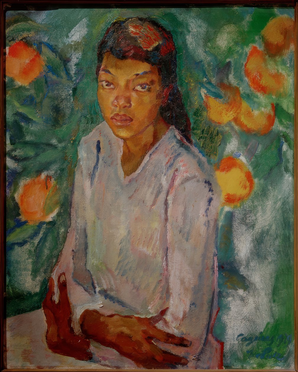 Julia ved appelsinbusken af Leo Putz