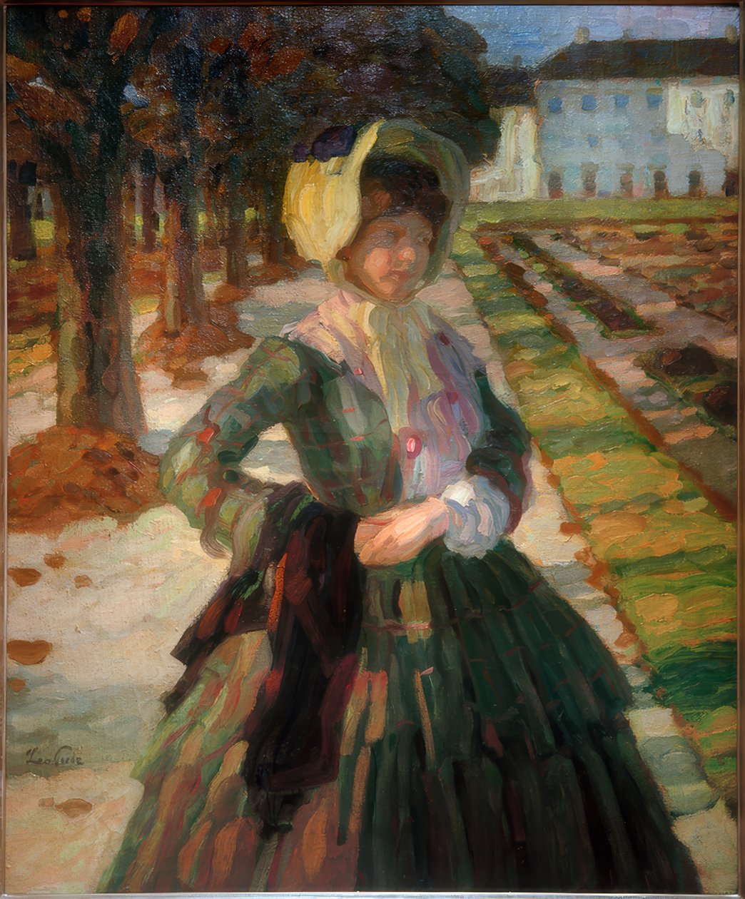 Ung kvinde i grøn kjole af Leo Putz