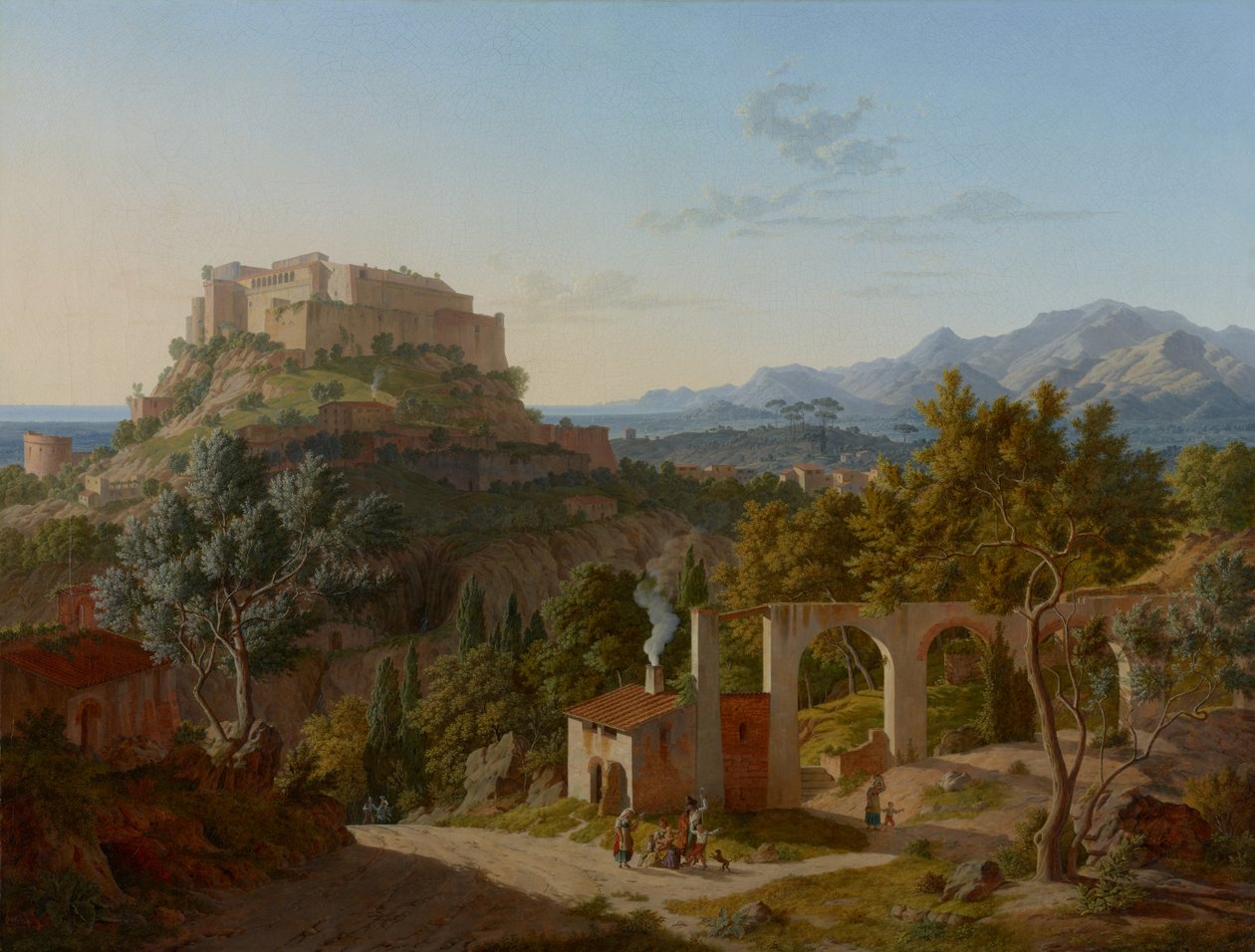 Landskab med slottet i Massa di Carrara af Leo von Klenze