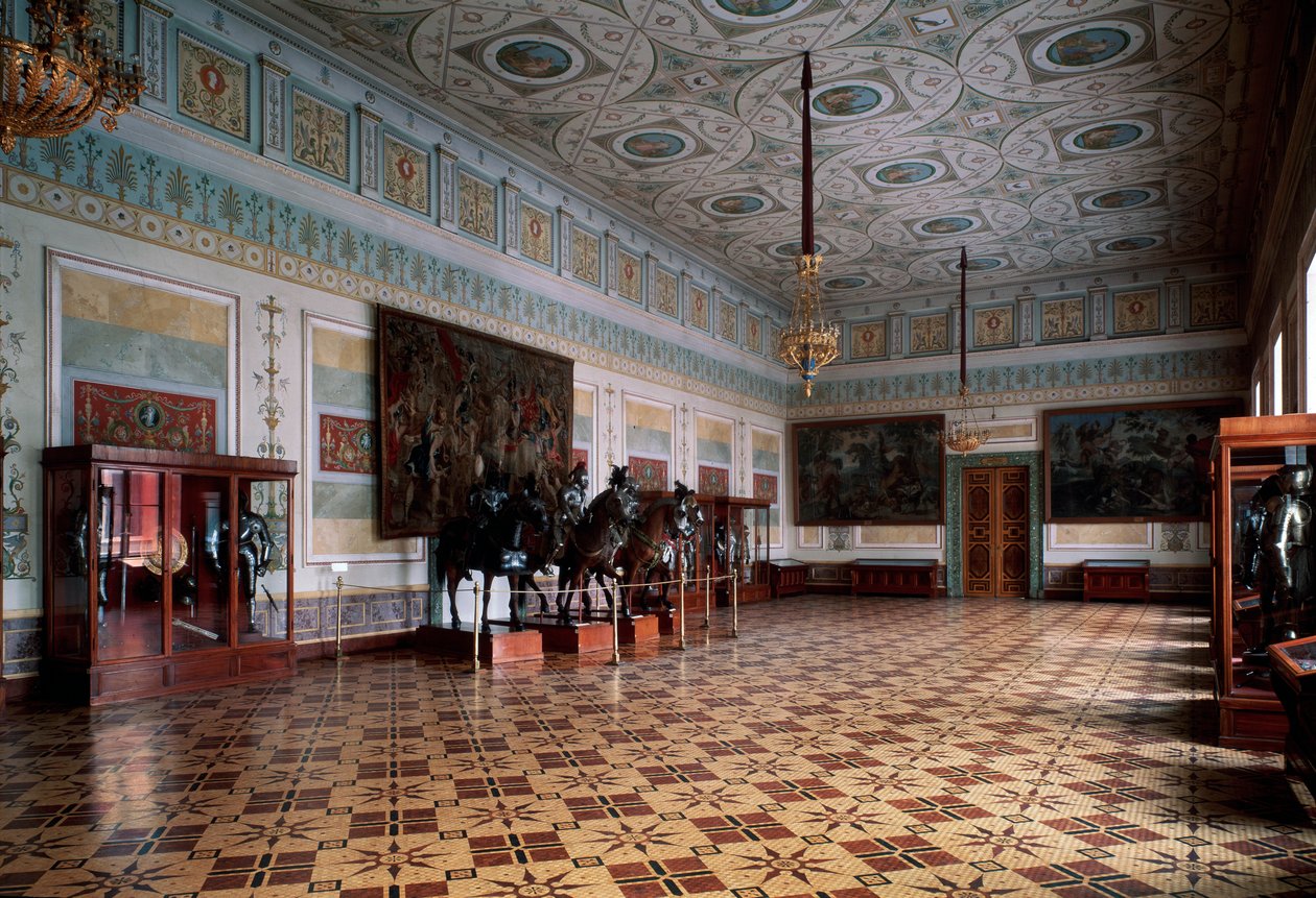 Eremitagens riddersalarsenal i Sankt Petersborg, c1800-tallet af Leo von Klenze