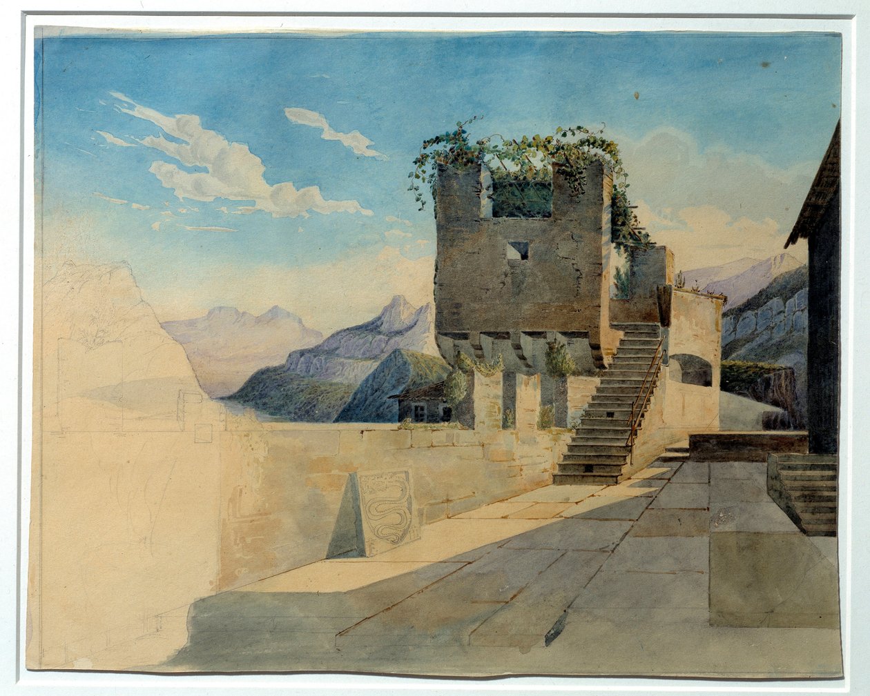 Kroens terrasse. Maleri af Leo Von Klenze (1784-1864) af Leo von Klenze