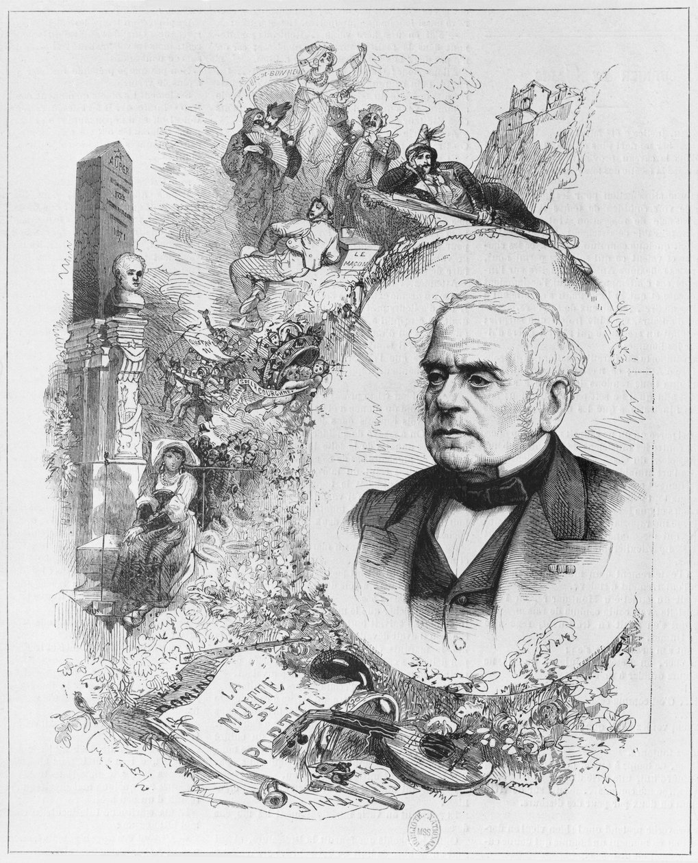 Esprit Auber (1782-1871) (bw foto) af Leon Alexandre Tourfaut