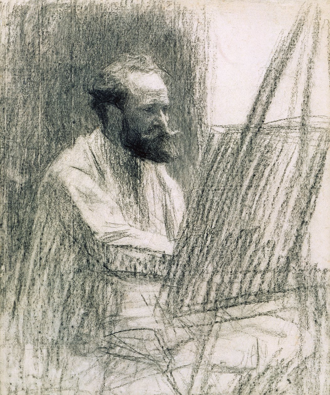 Portræt af Edouard Manet (1832-83) ved hans staffeli af Leon Augustin Lhermitte