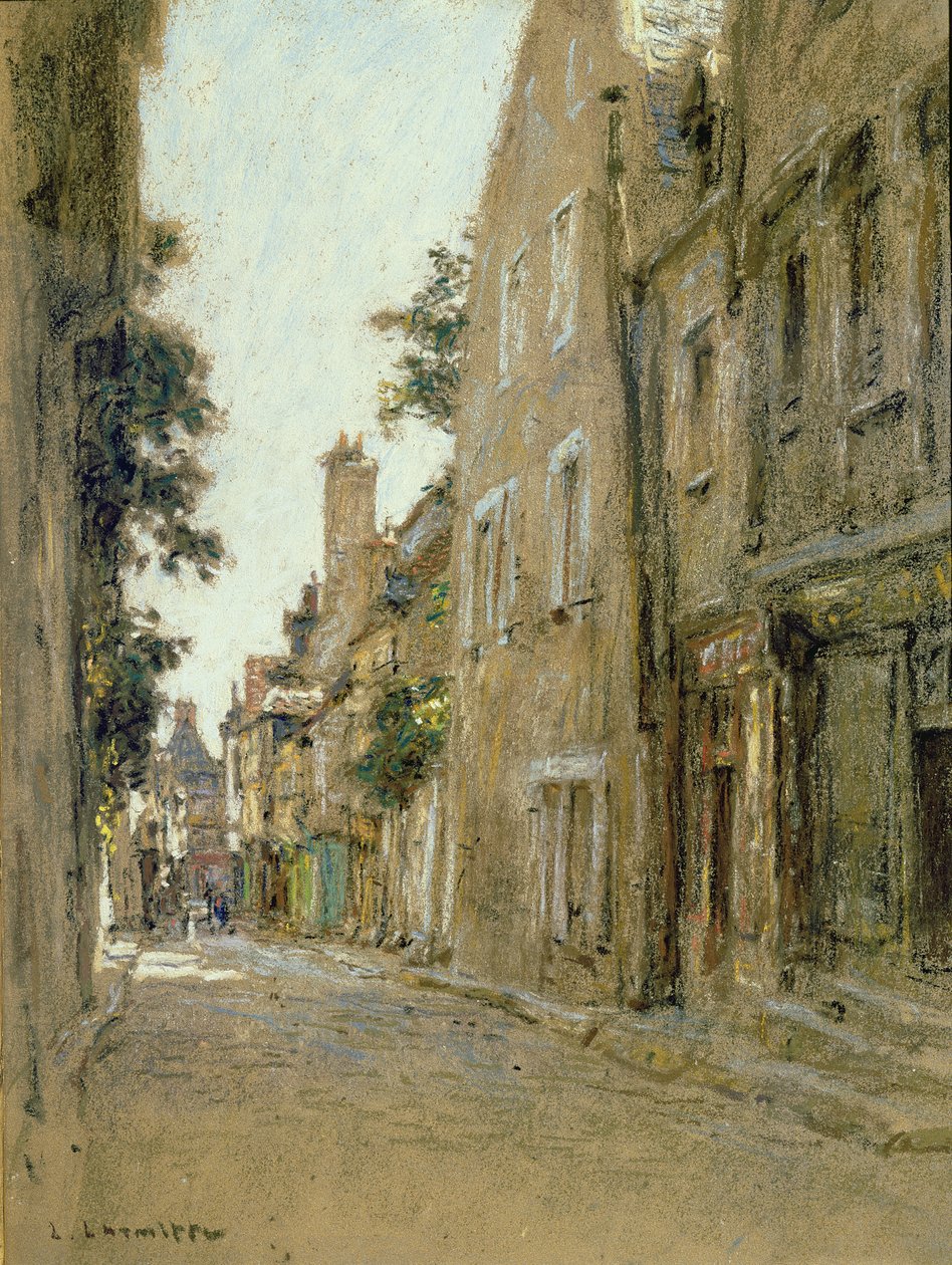 Rue Coursarlon, Bourges, ca. 1890 (pastel på brunfarvet papir) af Leon Augustin Lhermitte