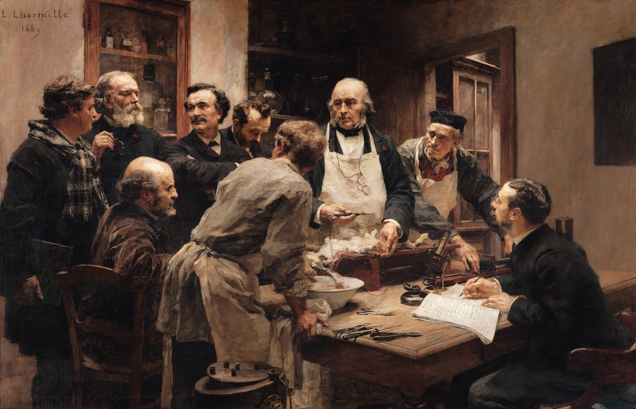 Claude Bernards lektion (1813-78) eller session på Vivisection Laboratory, 1889 af Leon Augustin Lhermitte