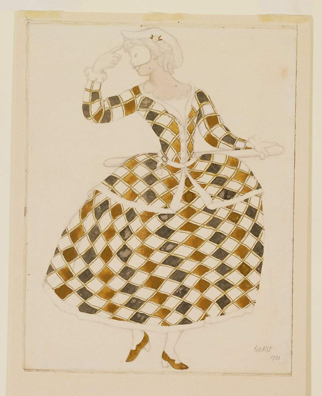 Kostume til Columbine, fra Tornerose, 1921 af Leon Bakst