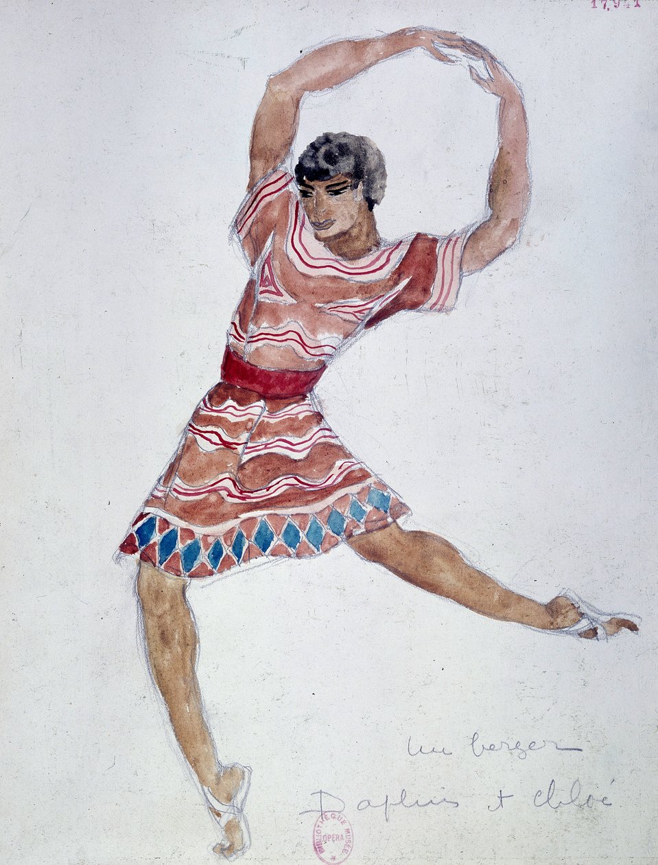 Kostumedesign til Mikhail Fokins ballet "Daphnis and Chloe", 1912 af Leon Bakst
