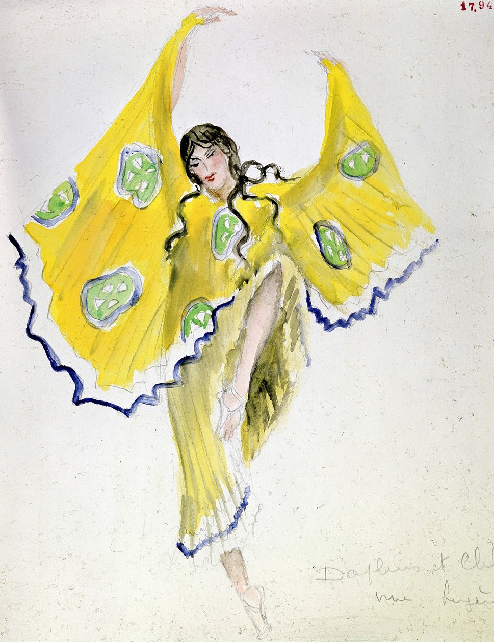 Kostumedesign til Mikhail Fokins ballet "Daphnis and Chloe", 1912 af Leon Bakst