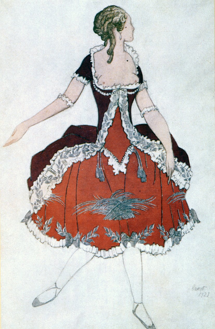 Kostume til prinsesse Aurora, fra Tornerose, 1921 af Leon Bakst