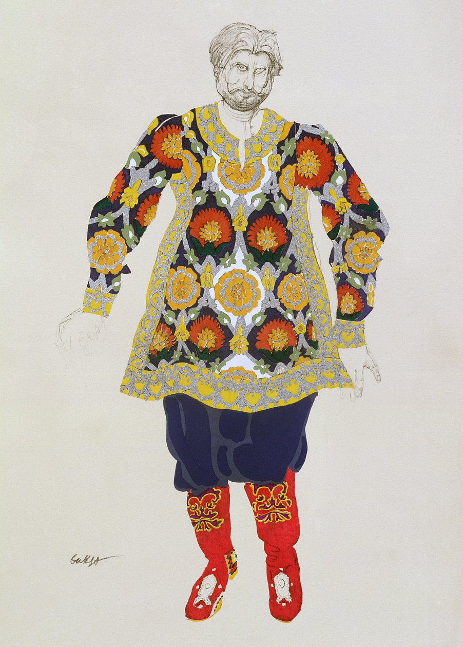Kostumedesign til en mand, fra Sadko, 1917 af Leon Bakst