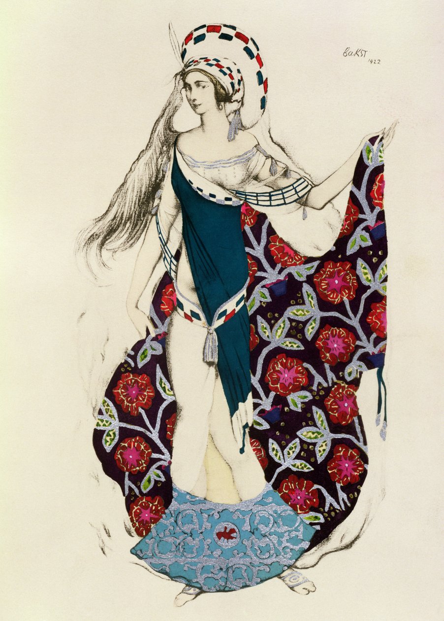 Kostumedesign til en kvinde, fra Judith, 1922 af Leon Bakst