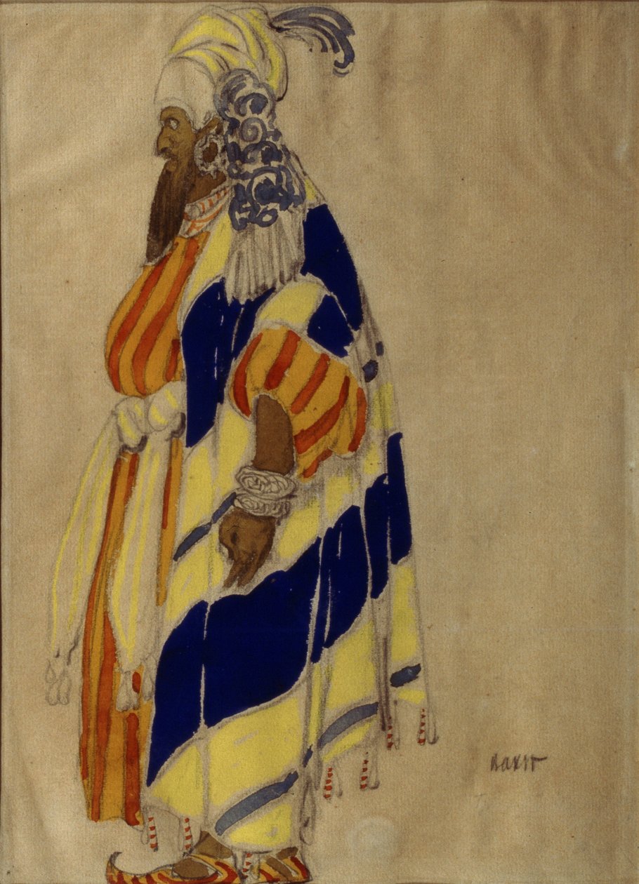 Kostumedesign til balletten Islamey af Mily Balakirev (tempera på papir) af Leon Bakst