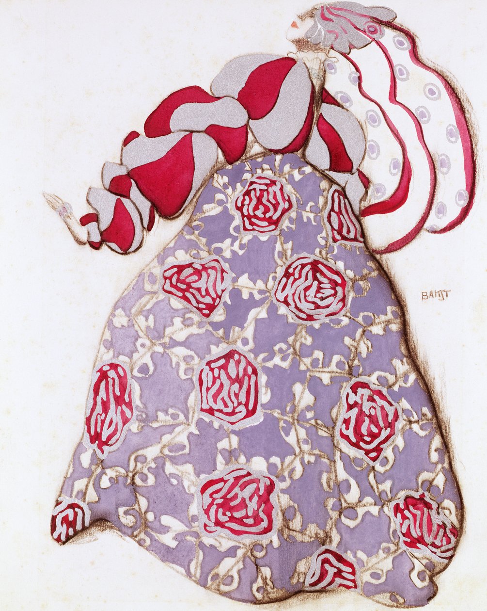 Kostumedesign til balletten La Legende de Joseph, 1914 (kul og gouache på papir) af Leon Bakst