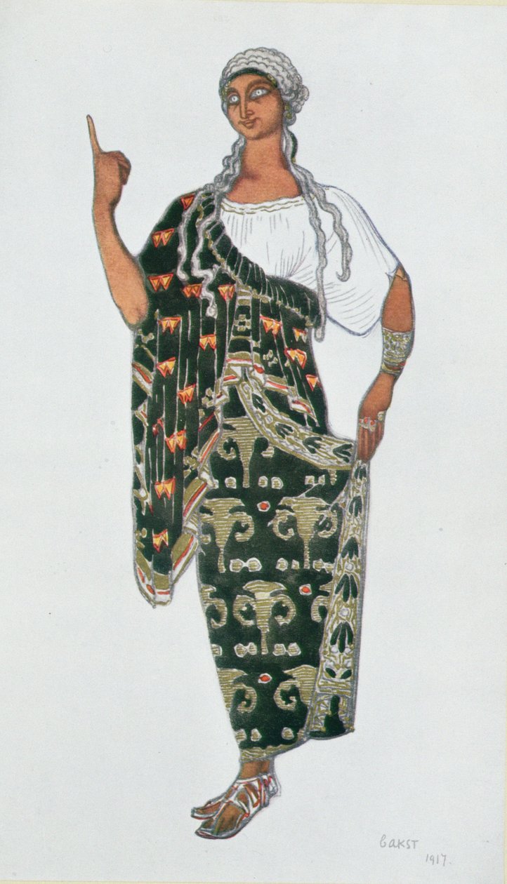 Kostumedesign fra Phedre, 1917 af Leon Bakst