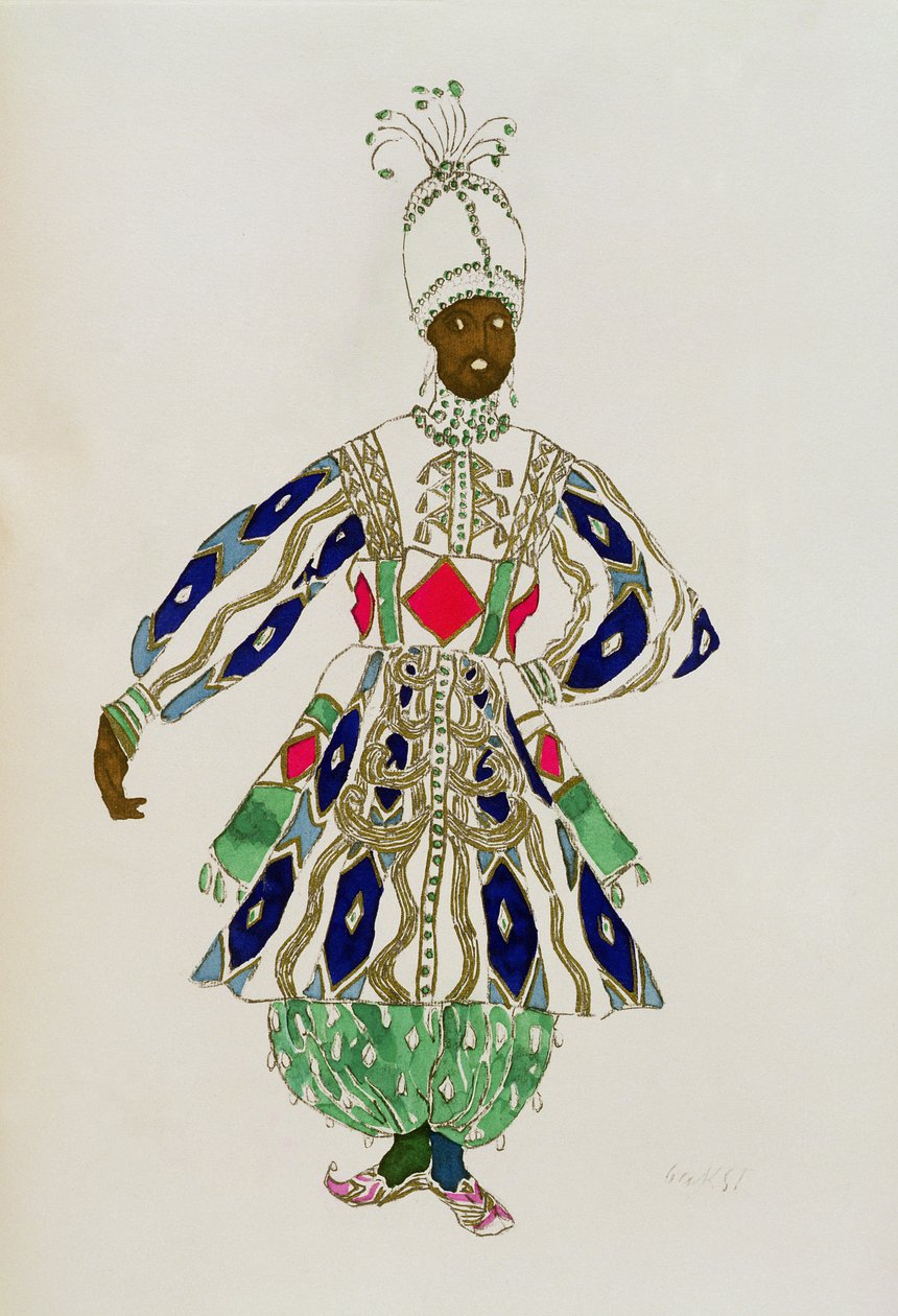Kostume til en "neger", fra Aladdin, 1916 af Leon Bakst