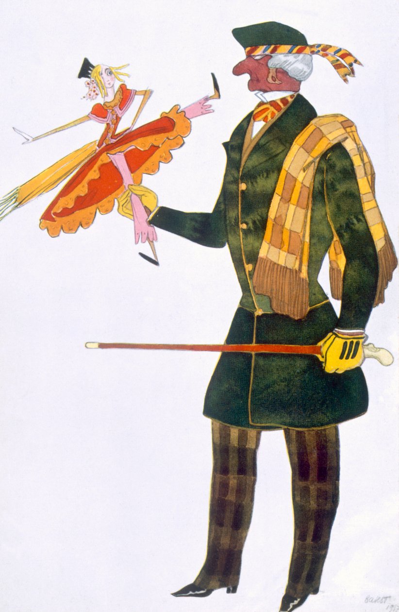 Kostume til englænderen, fra La Boutique Fantastique, 1917 af Leon Bakst