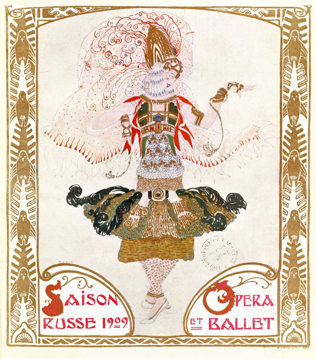 Cover af et program for den russiske sæson af opera og ballet, 1909 af Leon Bakst