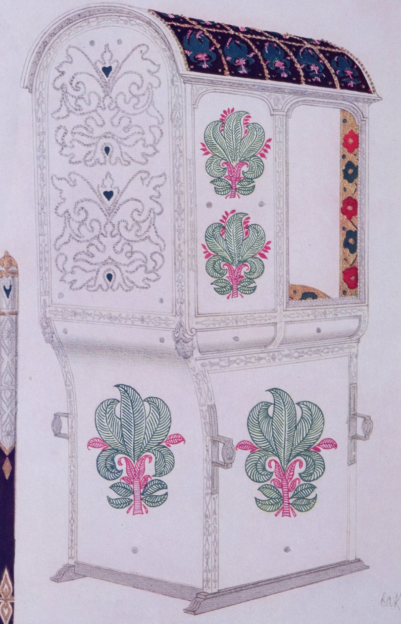 Design til The Sedan Chair of Scheherazade, fra Sleeping Beauty, 1921 af Leon Bakst