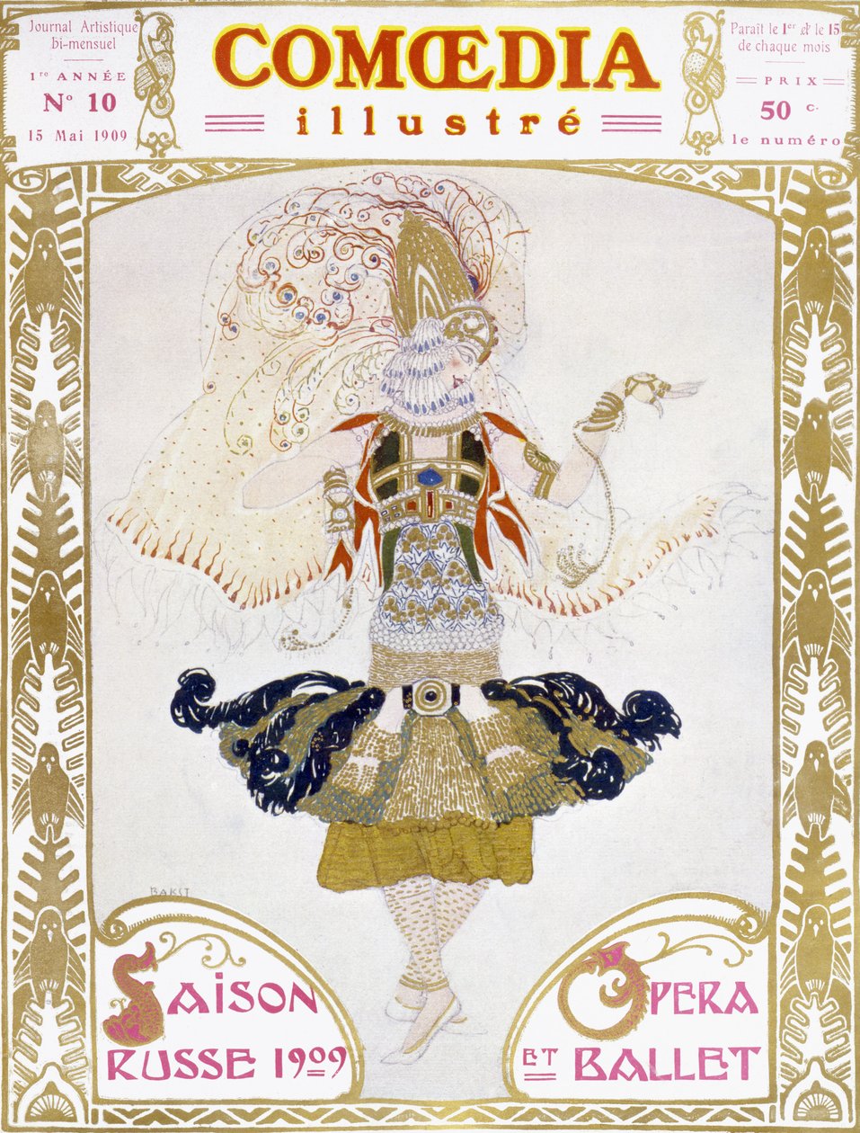 Forside af Comoedia, 1909 af Leon Bakst