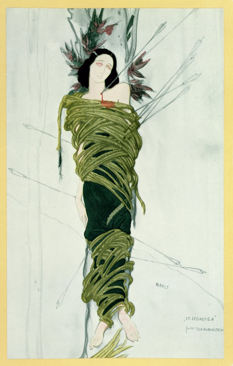 Ida Lvovna Rubinstein (ca. 1885-1960) i The Martyr of St. Sebastian, ca. 1911-22 af Leon Bakst