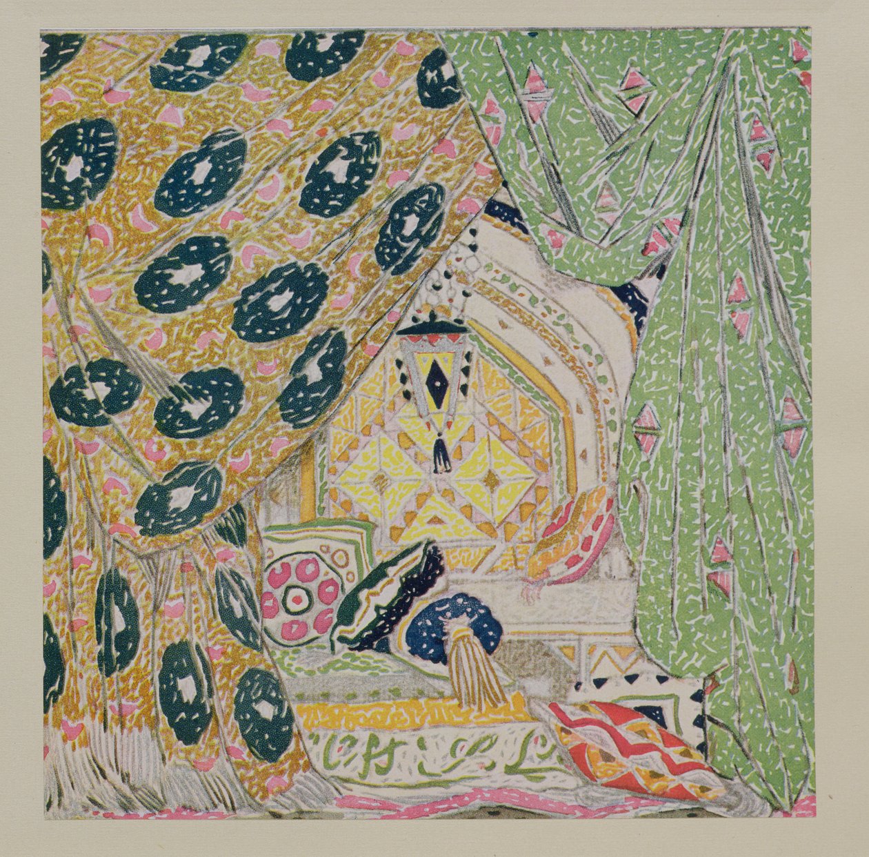 Design af orientalsk landskab af Leon Bakst