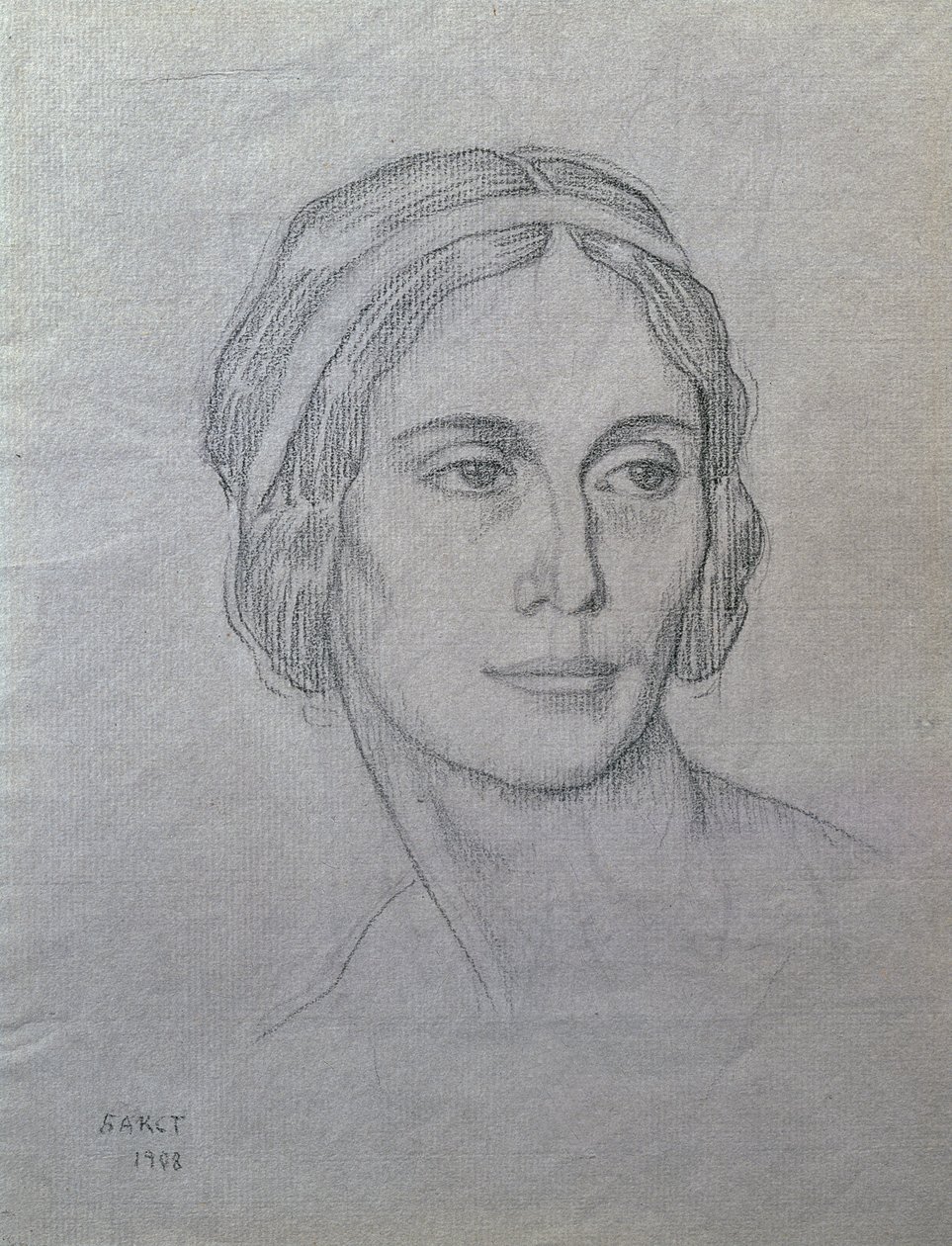Portræt af Anna Pavlova (1881-1931), 1908 (kul på papir) af Leon Bakst