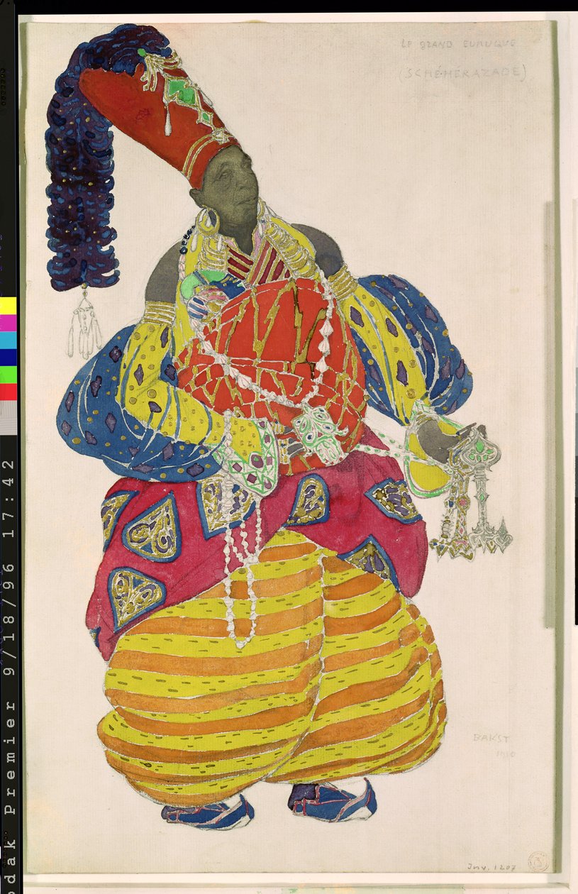 The Great Eunuch, kostumedesign til Diaghilevs produktion af balletten 