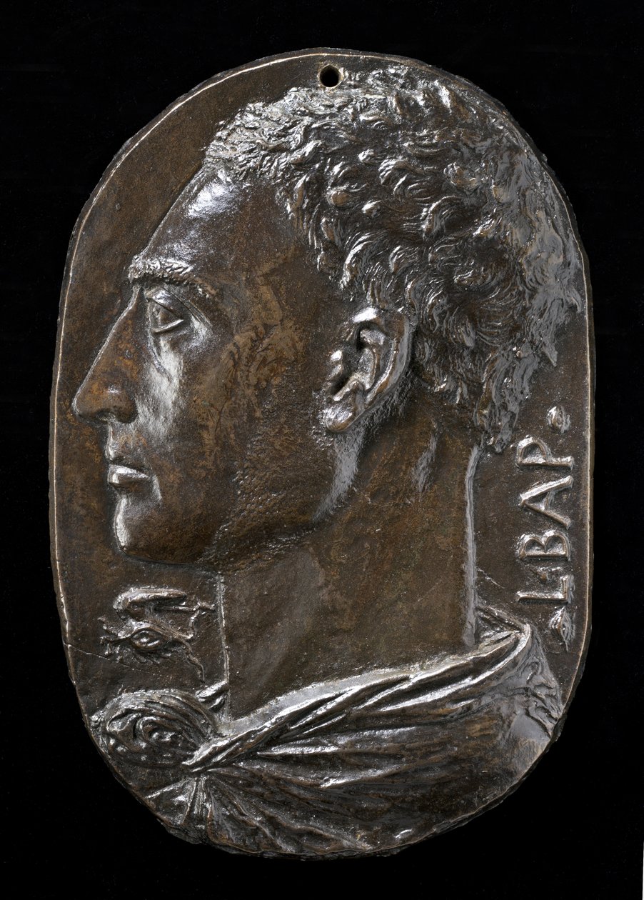 Selvportræt, ca. 1435 (bronze) af Leon Battista Alberti