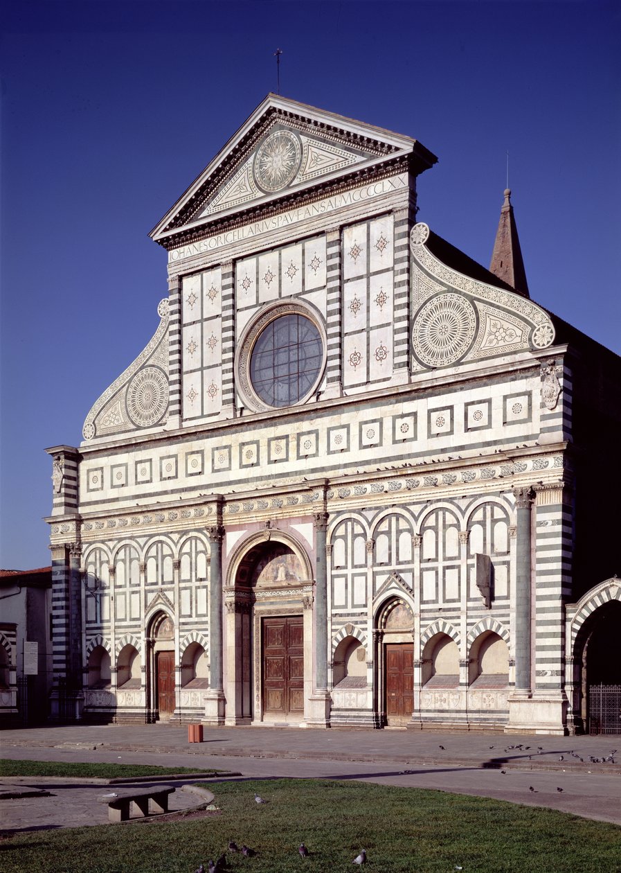 Udsigt over facaden, c.1456-70 af Leon Battista Alberti