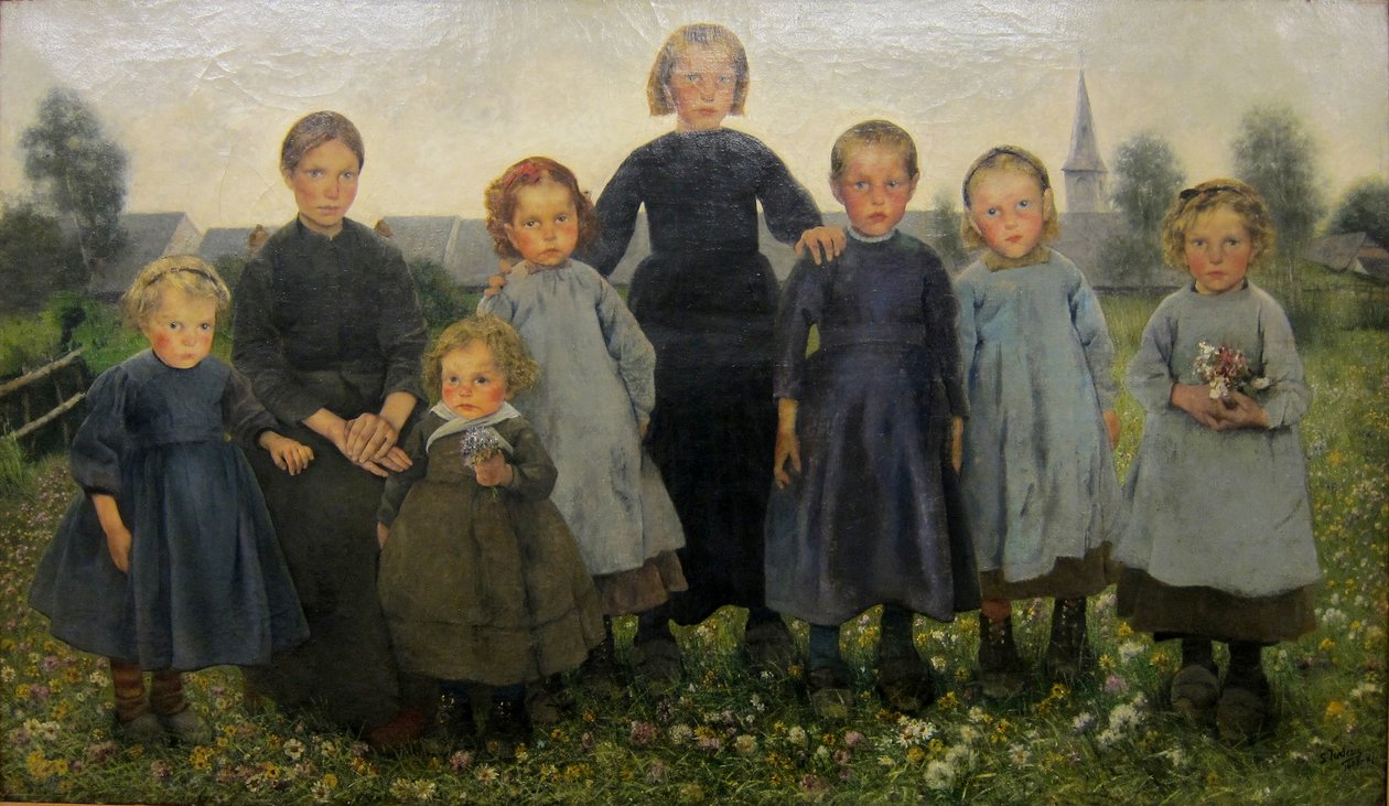 Pigerne i serien Les ages du paysann af Léon Frédéric