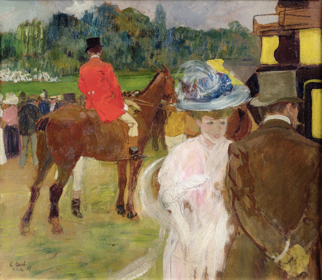 Ved løbene i Auteuil, 1907 af Leon Georges Carre