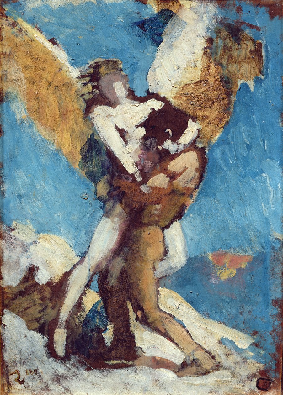 Jakob i kamp med englen, c.1876 af Leon Joseph Florentin Bonnat