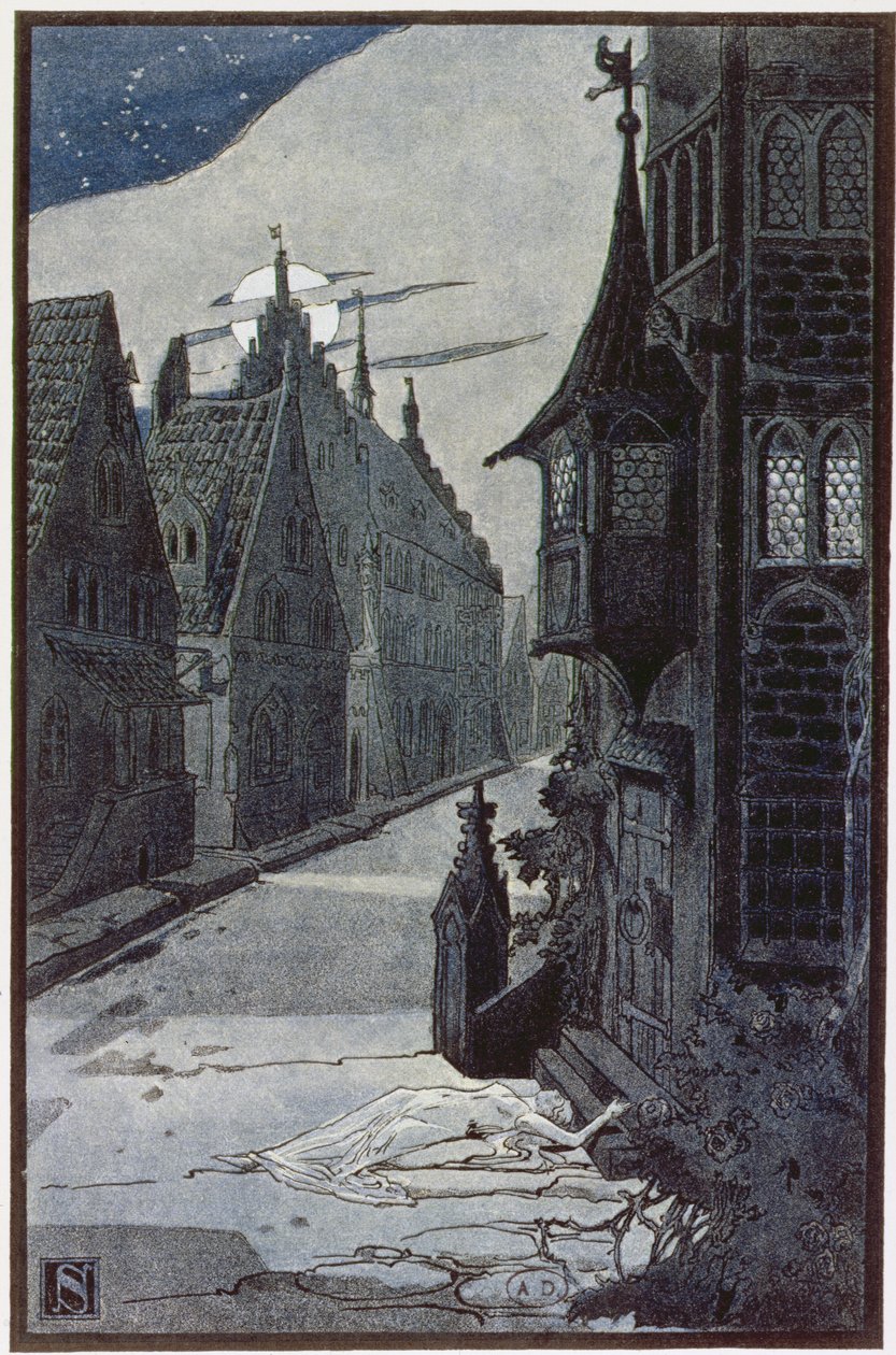 Pesten i Guebwiller i 1348, fra The Legends of Alsace af Georges Spetz, 1905 af Leon Schnug