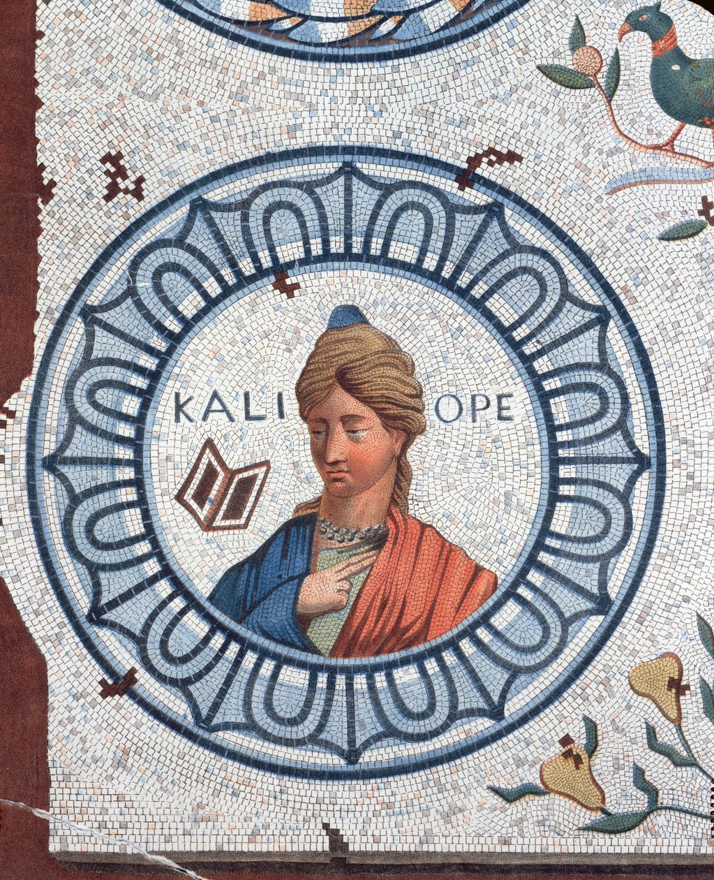 Kalliope, veltalende og episk poesis muse (farvestik) af Leon de Laborde