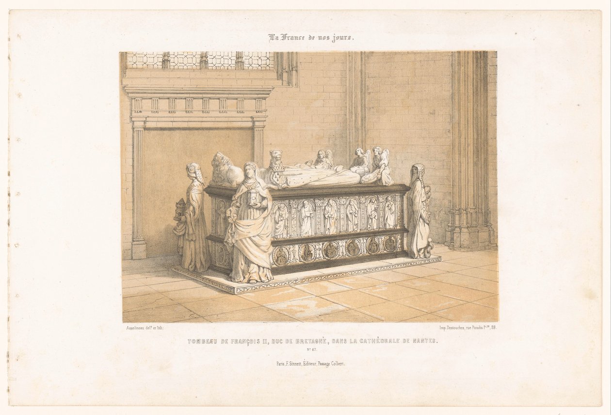 Grav af François II af Bretagne i Nantes, katedral Tombeau de François II, duc de Bretagne, dans la cathédrale de Nantes (titel på objektet) Contemporary France (serietitel) La France de nos jours (serietitel på objekt) af Leon Auguste Asselineau